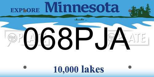 068PJA Minnesota License Plate