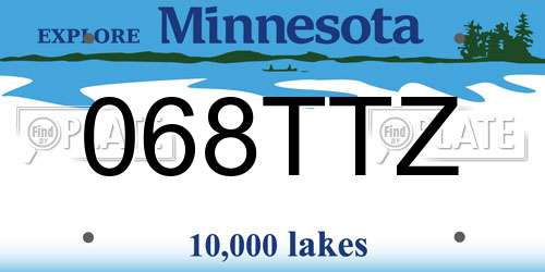 068TTZ Minnesota License Plate