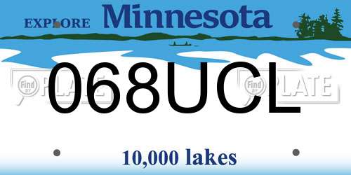 068UCL Minnesota License Plate