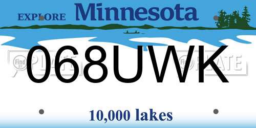 068UWK Minnesota License Plate