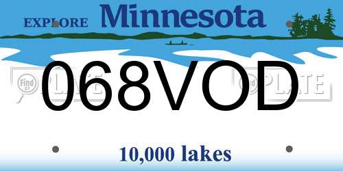 068VOD Minnesota License Plate