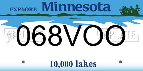 068VOO Minnesota License Plate