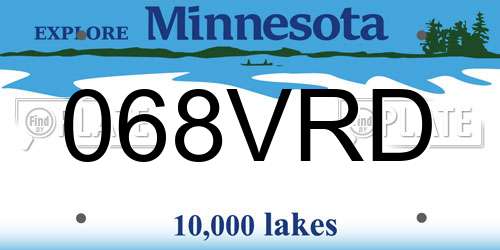 068VRD Minnesota License Plate