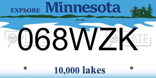 068WZK Minnesota License Plate