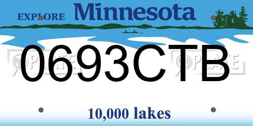 0693CTB Minnesota License Plate