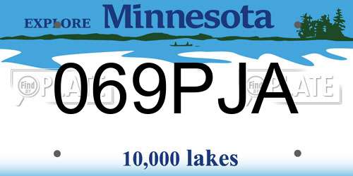 069PJA Minnesota License Plate