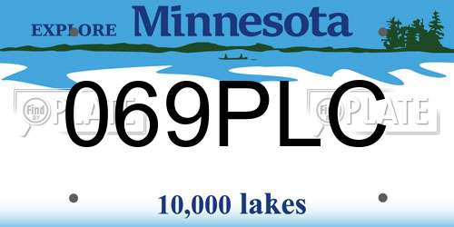 069PLC Minnesota License Plate
