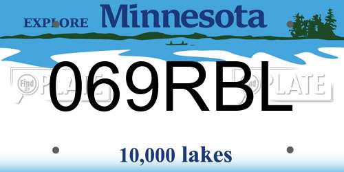 069RBL Minnesota License Plate