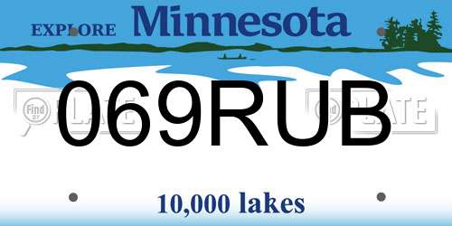 069RUB Minnesota License Plate