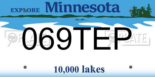 069TEP Minnesota License Plate