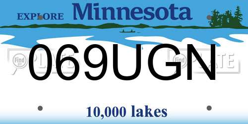 069UGN Minnesota License Plate