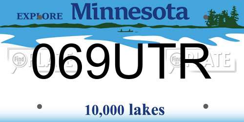 069UTR Minnesota License Plate