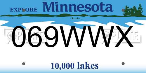 069WWX Minnesota License Plate