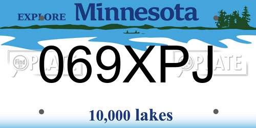 069XPJ Minnesota License Plate