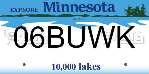 06BUWK Minnesota License Plate