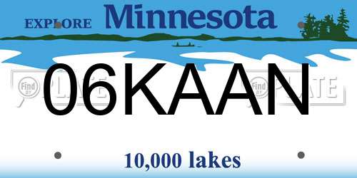 06KAAN Minnesota License Plate