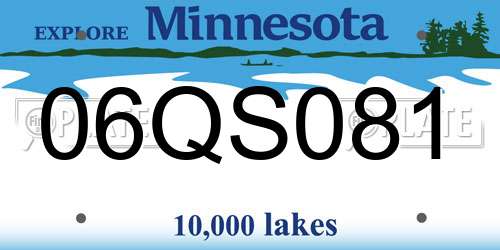 06QS081 Minnesota License Plate