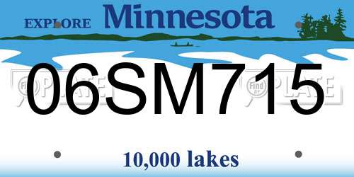 06SM715 Minnesota License Plate