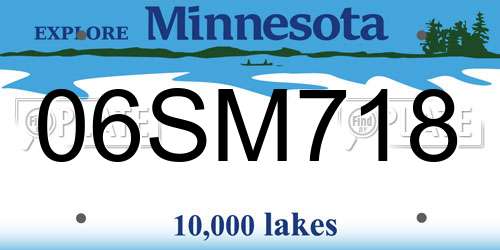 06SM718 Minnesota License Plate
