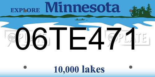 06TE471 Minnesota License Plate