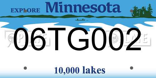 06TG002 Minnesota License Plate