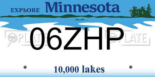 06ZHP Minnesota License Plate