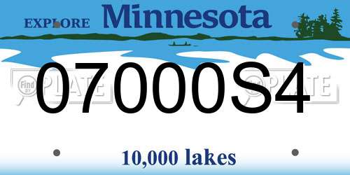 07000S4 Minnesota License Plate