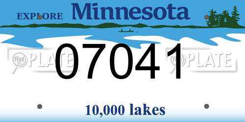 07041 Minnesota License Plate