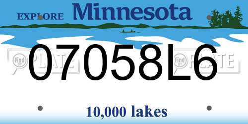 07058L6 Minnesota License Plate