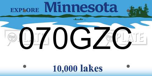 070GZC Minnesota License Plate