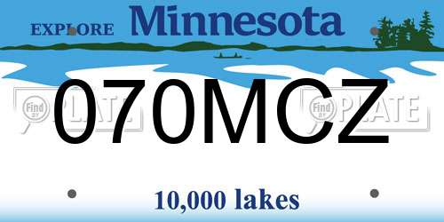 070MCZ Minnesota License Plate