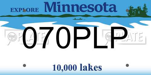 070PLP Minnesota License Plate