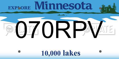 070RPV Minnesota License Plate