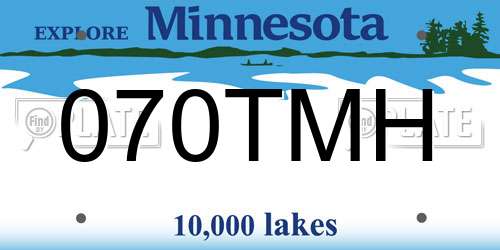 070TMH Minnesota License Plate