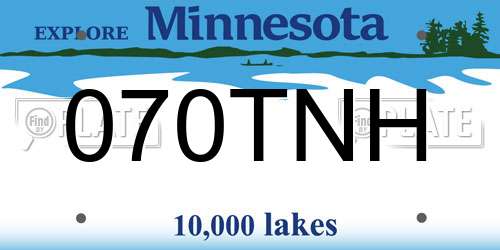 070TNH Minnesota License Plate