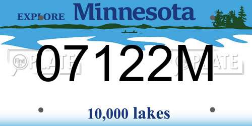 07122M Minnesota License Plate