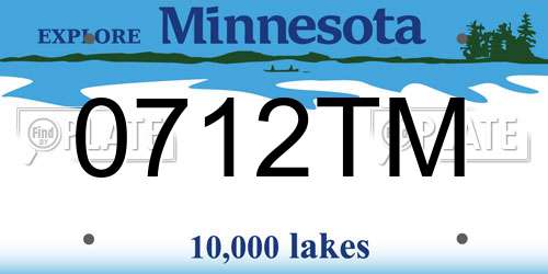 0712TM Minnesota License Plate