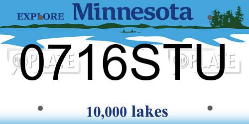 0716STU Minnesota License Plate