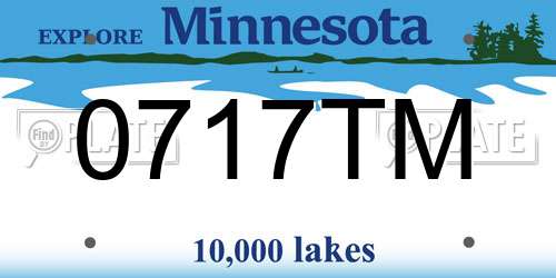 0717TM Minnesota License Plate