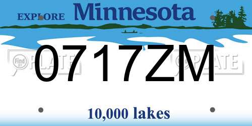 0717ZM Minnesota License Plate