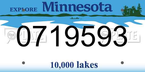 0719593 Minnesota License Plate
