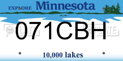 071CBH Minnesota License Plate