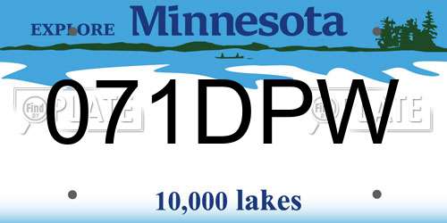 071DPW Minnesota License Plate