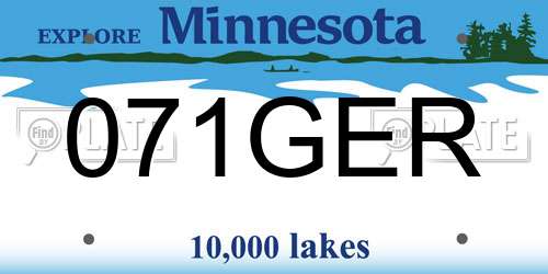 071GER Minnesota License Plate