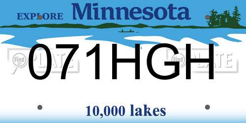 071HGH Minnesota License Plate