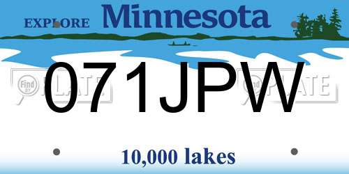 071JPW Minnesota License Plate