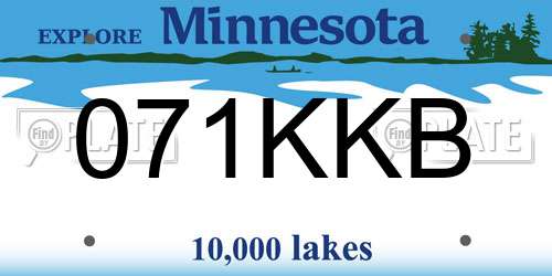 071KKB Minnesota License Plate