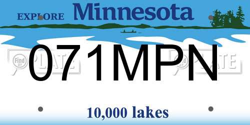 071MPN Minnesota License Plate