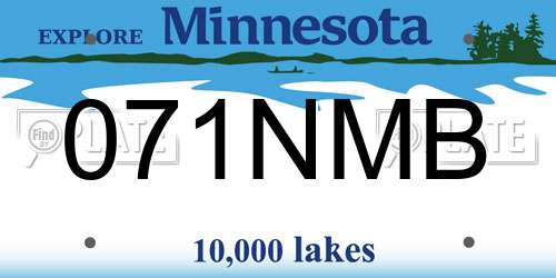 071NMB Minnesota License Plate