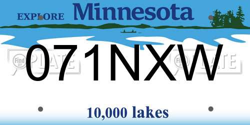 071NXW Minnesota License Plate